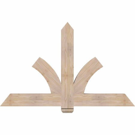Ekena Millwork Redmond Smooth Timber Gable Bracket, Douglas Fir, 60"W x 38"H x 3 1/2"D x 5 1/2"F, 15/12 Pitch GBW060X38X0406RED00SDF